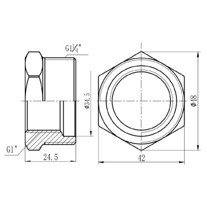Футорка Forte 1 1/4Нх1В - 2