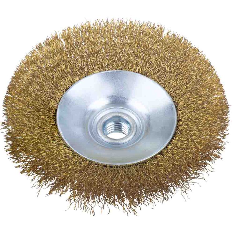 Щетка проволочная конусообразная Ø125мм М14×2мм (латунированная) Sigma (9016121) - 5