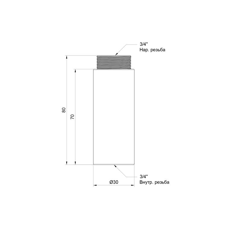 Удлинитель для труб SD Plus 70 3/4&amp;quot; - 2