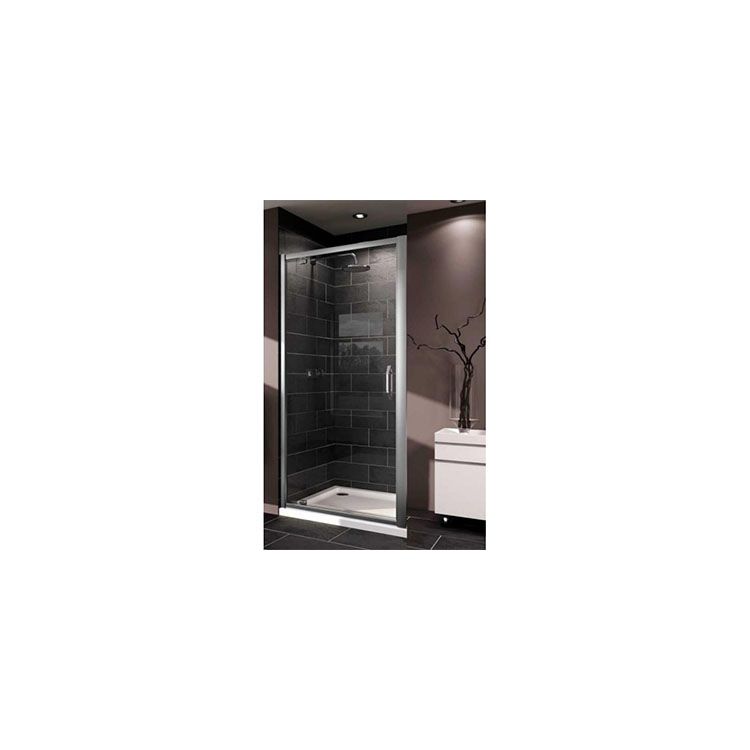 X1 орні двері для ніші і бічної стінки 100см (профіль гл хром, скло прозр) - 1