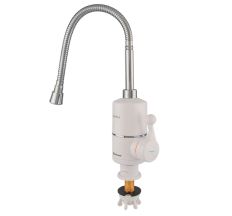 Кран-водонагрівач проточний NZ 3.0 кВт 0.4-5бар для кухні гусак гофрований на гайці AQUATICA (NZ-6B312W)