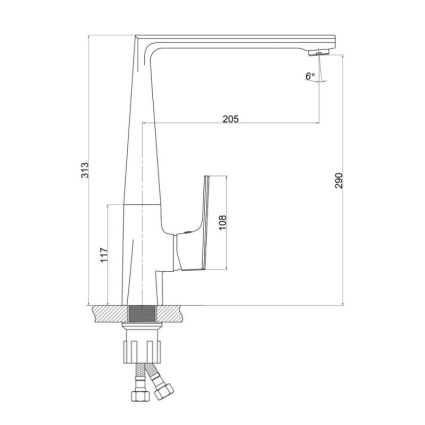 Смеситель для кухонной мойки Q-tap Estet CRM 007F - 2