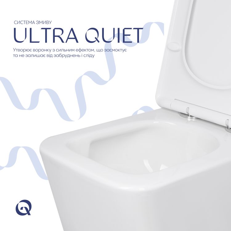 Унітаз підлоговий Qtap Crow Ultra Quiet безобідковий з сідінням Soft-close QTCRO27W51028 - 5