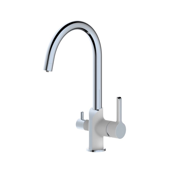 Змішувач для кухні Grand з підключенням для питної води QTGRA362CRW45668 Chrome/White Qtap - 1