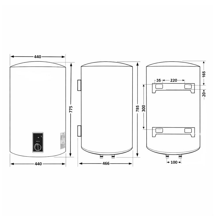 Водонагрівач електричний Thermo Alliance 80 л Grey, вертикальний, сухий ТЕН 2,0 кВт D80V20J3(D)KG - 2