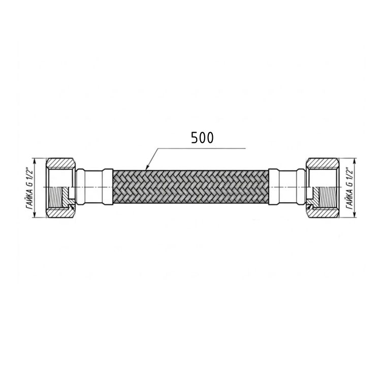 Гнучка підводка для води Thermo Alliance Forte ВВ 50 см TAF385W50 - 2