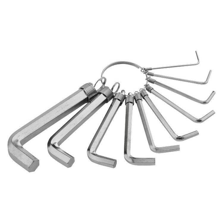 Набор ключей імбусових HEX, 1,5-10 мм, CrV, 10шт., никелированный, на кольце SPARTA 112665 - 2