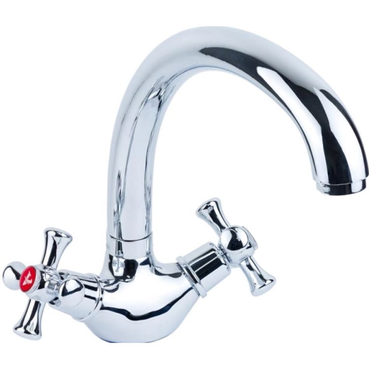 Смеситель PL 1/2&amp;quot; для кухни гусак ухо на гайке AQUATICA (PL-4B155C) - 1