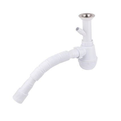 Сифон для кухонной мойки Lidz (WHI) 60 05 M002 00 с отводом для стиральной машины (выход 40/50 мм) - 1