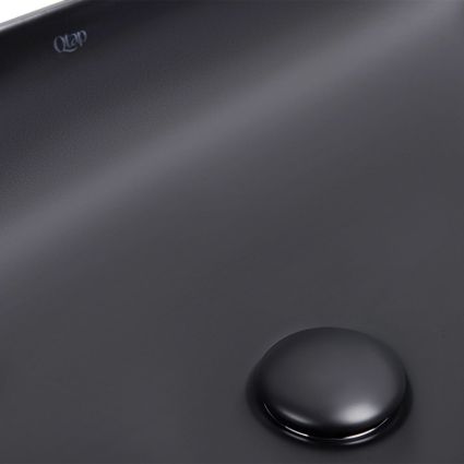 Комплект Qtap Robin: Раковина накладна прамокутна 610x400x145 мм Matt Black + Донний клапан PU03 - 5