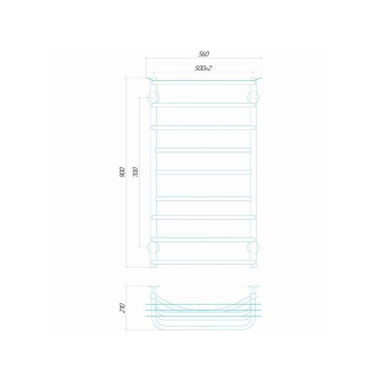 Рушникосушка електрична Юність П9 500x900 Deffi ліве підключення - 4