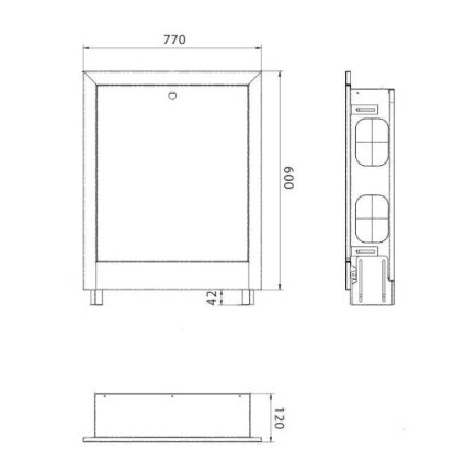 Шкаф коллекторный 770х600x120 (0,7 мм) внутренний №3 Белый глянец Thermo Alliance - 2