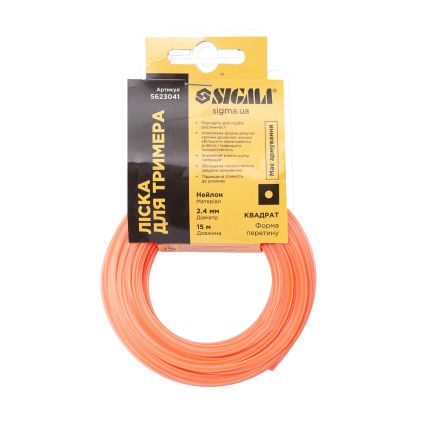 Леска для триммера армированный квадрат Ø2.4мм 15м SIGMA (5623041) - 6