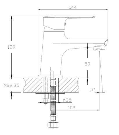 KIT 21081 набор смесителей (3 в 1), смеситель для умывальника, смеситель для ванны, душевой гарнитур - 5