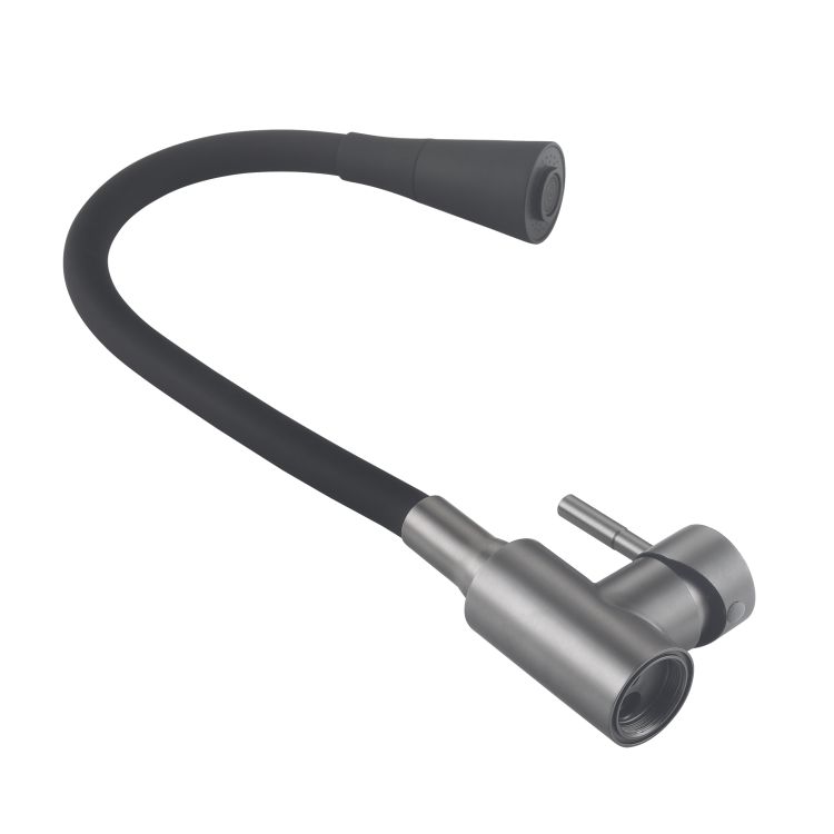 Змішувач для кухні Lidz Aria 015F31 (k35) з гнучким виливом LDARI015F31BGRP49566 Graphite/Black - 6