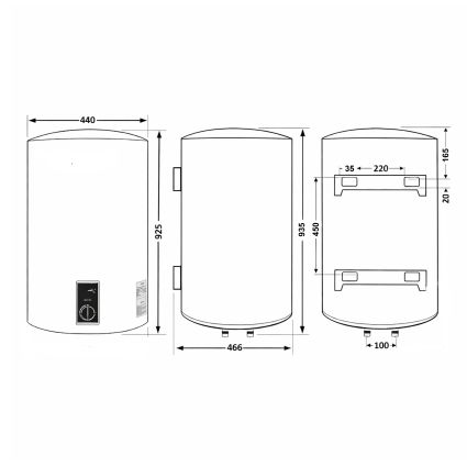 Водонагрівач електричний Thermo Alliance 100 л Grey, вертикальний, сухий ТЕН 2,0 кВт D100V20J3(D)KG - 2
