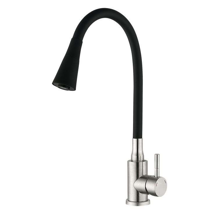 Змішувач для кухні Lidz Aria 015F31 з гнучким виливом (k35) LDARI015F31BNK31872 Black / Nickel - 1