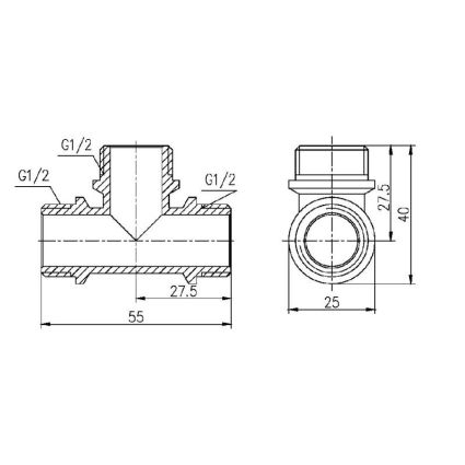Трійник SD Forte 1/2&amp;quot; ПН - 2