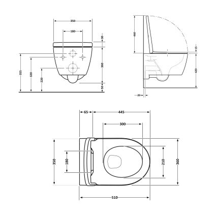 Унітаз підвісний Qtap Scorpio ML Ultra Quiet 520x365x365 мм, з сидінням Soft-close MagLock, White QTSCOML26W49624 - 2