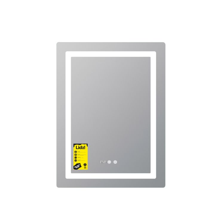 Дзеркало Lidz Kubis (KU2) 600х800 з годинником, з LED-підсвічуванням Touch, з антизапотіванням, з димером, рег. яскравості LDKU600800CL49280 - 3