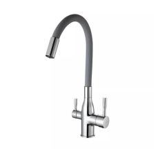 Змішувач д/кухонної мийки F4396-15 з гнучк.вилив. сірий Frap