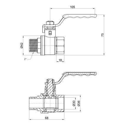 Кран кульовий SD Plus 1&amp;quot; РГШ вода PN40 - 2