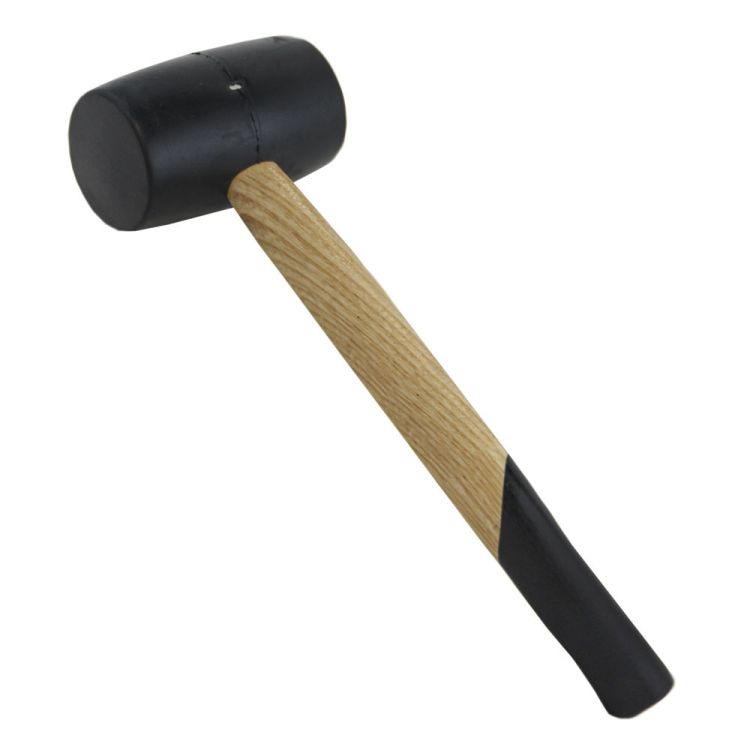 Киянка резиновая чёрная 450г деревянная рукоятка SIGMA (4317721) - 2