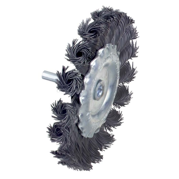 Щетка проволочная дискообразная Ø100мм хвостовик Ø6мм (стальная витая) Sigma (9023101) - 6